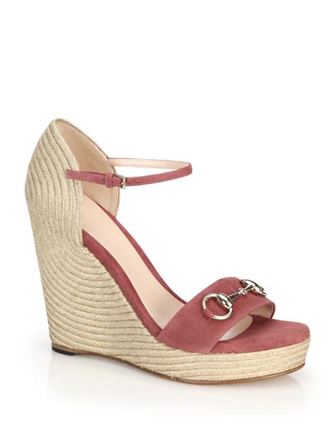 gucci leather espadrilles fit|Gucci espadrilles wedges pink.